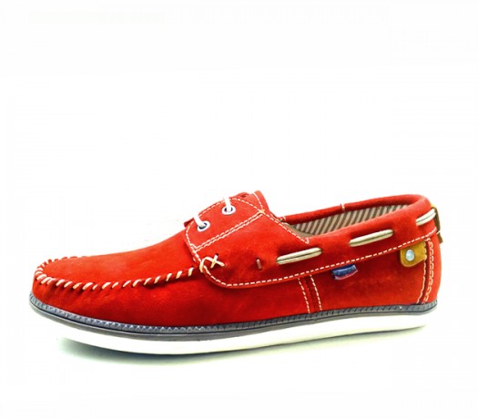 Nauticos Para Hombre En Ante Rojo